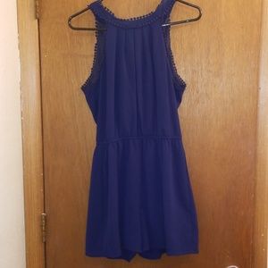 Society Girl Navy Romper